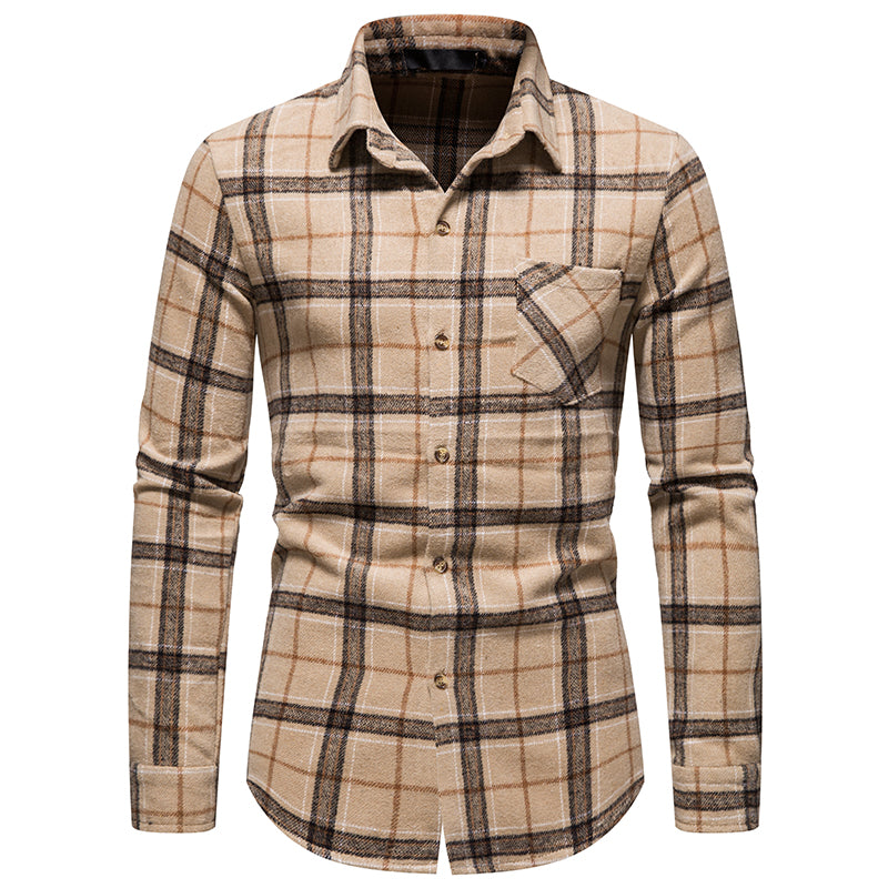 Mens Flannel Jacket Flannel Plaid Shirt Men's Coat Thickened Casual Shirt Men