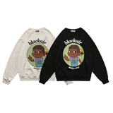Blackair T Shirt Autumn Winter Retro Sweater Cartoon Character Printed round Neck Long Sleeve