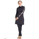 Burkini Muslim Swimwear Printed Swimsuit Beachwear Hooded Three-Piece Set