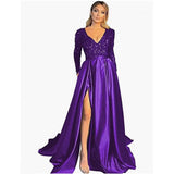 Mariah Carey See through Dress Sequined V-neck Long Sleeve Long Evening Gown