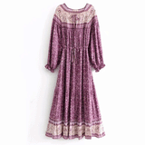 Beth Dutton Bohemian Dress Winter Autumn Midi Dresses Hollow out Large Swing Elastic Waist Dress