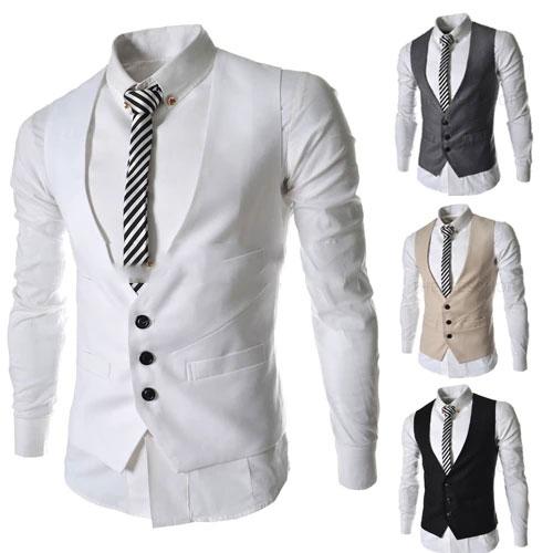 Tuxedo Vests Men Suit Vest Spring Solid Color Men's Vest