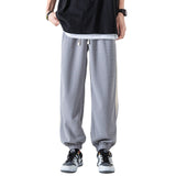 Men Trousers Men's Casual Pants Men's Striped High Waist Straight Loose Trousers