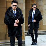 Beaver Coat Men Men Mink Fur Collar Coat Warm