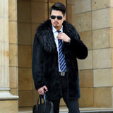 Beaver Coat Men Men Mink Fur Collar Coat Warm