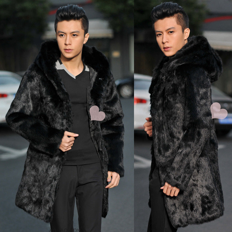 Beaver Coat Men Winter Menswear Fur Coat Hooded Warm Coat
