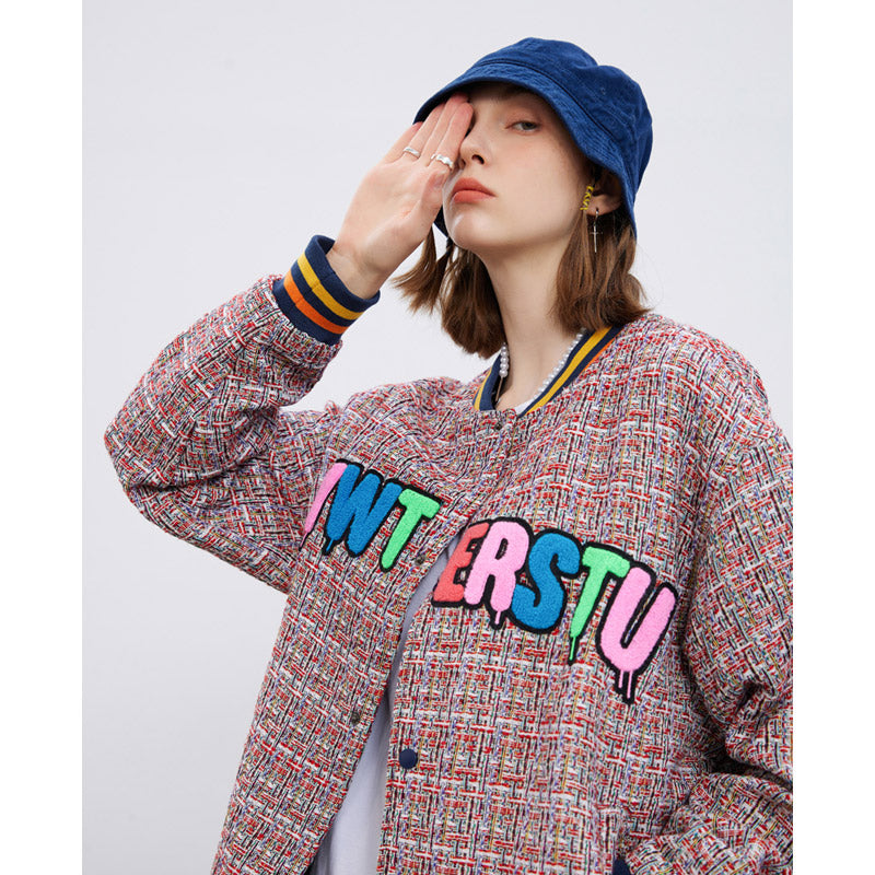 Letterman Jacket Outfit Senior Jackets Varsity Baseball Coat Trendy Towel Embroidery Embroidered Baseball Uniform Coat