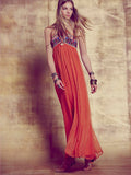 Women Dresses Tulle Sexy Backless Embroidered Beach Dress Maxi Skirt