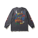 Drippy Hoodies Graffiti Printing Men's Loose Long-Sleeved T-shirt
