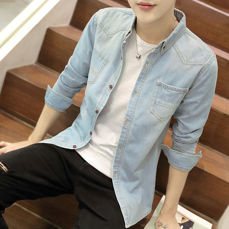 Denim Shirts Men's Long-Sleeved Shirt