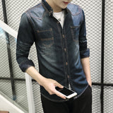 Denim Shirts Men's Long-Sleeved Shirt