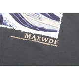 Men T Shirt Summer Casual Tops Wave Printed Short Sleeve T-shirt Men's round Neck Half Sleeve Street Fashion Loose Half Sleeve