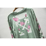 Off White Long Sleeve round Neck Sweater Printed Hoodie Ow Large Size Loose Men's and Women's Pullover Sweater