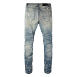 Amiri Jeans Casual Hip Hop Wash Splash-Ink Painted Slim Jeans Casual Fashionable 6530