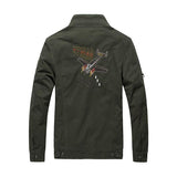 Men Fit Bomber Jacket Windbreaker Moto Street Coat Men's Jacket Autumn Jacket Solid Color Badge Casual Cargo Pants