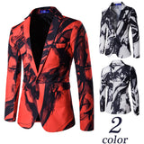 Men's Shirts Ink Printing Suit Men's Groomsman Dress Costume
