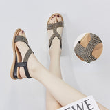 Nude Wide Fit Block Heels Casual Roman Sandals