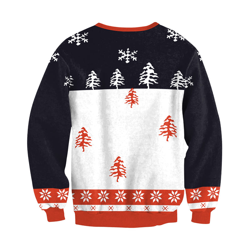 Ugly Christmas Sweater Autumn and Winter Women's Sweater Printing round Neck Loose Top