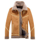 Men Fit Bomber Jacket Windbreaker Moto Street Coat Winter Men's Leather Coat Fleece Leather Jacket Jacket plus Size Motorcycle