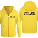 Villain Hoodie Men 'S Zipper Sweater Villain Letters