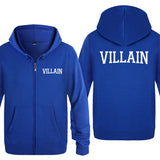 Villain Hoodie Men 'S Zipper Sweater Villain Letters