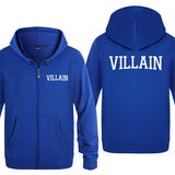 Villain Hoodie Men 'S Zipper Sweater Villain Letters