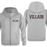 Villain Hoodie Men 'S Zipper Sweater Villain Letters