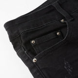 Amiri Jeans Casual Hip Hop Wash Splash-Ink Painted Slim Jeans Casual Fashionable 8538