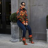 Nina Parker Camo Jacket Fashionable Cotton Coat Coat Camouflage Jacket