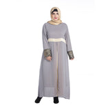 Muslim Women Stylish Kashibo Abaya Muslim Ladies Long Gown Islamic Clothing Jilbab Jalabiya Fashion Chiffon Stitching Long Sleeve Dress