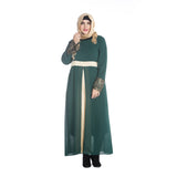 Muslim Women Stylish Kashibo Abaya Muslim Ladies Long Gown Islamic Clothing Jilbab Jalabiya Fashion Chiffon Stitching Long Sleeve Dress