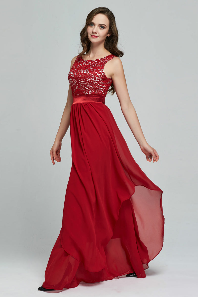 Prom Dresses Women's Chiffon Stitching Lace Sleeveless Jumpsuit Large Swing Long Dress Evening Dress