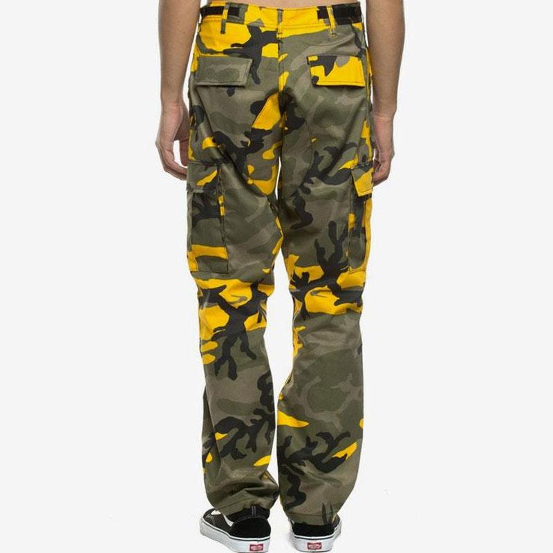 Sweatpants Dafeili Yellow BDU Camouflage Cargo Pants Hiphop Loose Feet Hip Hop European and American Style High Street Men's Pants
