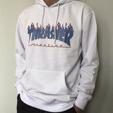 Thrasher Hoodie Flame Loose Hooded Sweater for Men and Women Autumn and Winter