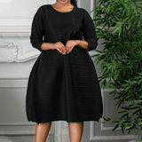 Mariah Carey See through Dress Solid Color Pleated Loose Dress
