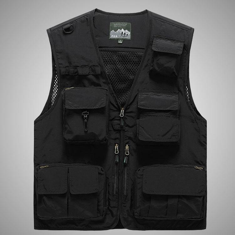 Men Utility Vest Work Zipper Tactical Work Vest Slim Pocket Jacket Vest Men's Outdoor Multi-Pocket plus Size Retro Sports Men's Clothing