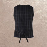 Tuxedo Vests Men's Suit Vest Plaid Inner Vest Suit Vest Coat for Men Spring and Autumn