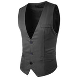 Tuxedo Vests Men Suit Vest Spring Men's Fashion Slim Single Row Three Button Solid Color Gentleman Suit Vest