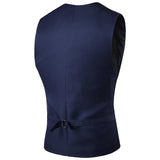 Tuxedo Vests Men Suit Vest Spring Men's Fashion Slim Single Row Three Button Solid Color Gentleman Suit Vest