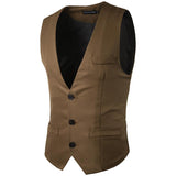 Tuxedo Vests Men Suit Vest Spring Men's Fashion Slim Single Row Three Button Solid Color Gentleman Suit Vest