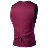 Tuxedo Vests Men Suit Vest Spring Men's Fashion Slim Single Row Three Button Solid Color Gentleman Suit Vest