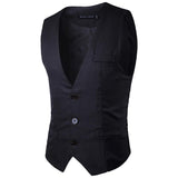 Tuxedo Vests Men Suit Vest Spring Men's Fashion Slim Single Row Three Button Solid Color Gentleman Suit Vest