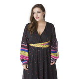 Muslim Women Stylish Kashibo Abaya Muslim Ladies Long Gown Islamic Clothing Jilbab Jalabiya Midaxi Dresses Retro