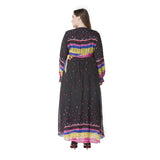 Muslim Women Stylish Kashibo Abaya Muslim Ladies Long Gown Islamic Clothing Jilbab Jalabiya Midaxi Dresses Retro