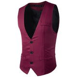 Tuxedo Vests Men Suit Vest Spring Men's Fashion Slim Single Row Three Button Solid Color Gentleman Suit Vest