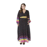 Muslim Women Stylish Kashibo Abaya Muslim Ladies Long Gown Islamic Clothing Jilbab Jalabiya Midaxi Dresses Retro