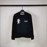Off White Sweatshirts Long Sleeve round Neck Sweater Autumn and Winter Devil's Kiss Kiss Printed Pullover Leisure Sweater