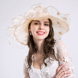 Kentucky Derby Hats Embroidered Bird's Nest Fashion Net Gauze Cap Sun Hat