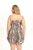 Women Plus Size Pants Spring/Summer Snake Print Loose One-Piece Shorts