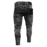 J Shaped Jeans New Men's Jeans Ripped Stretch Feet Pants
